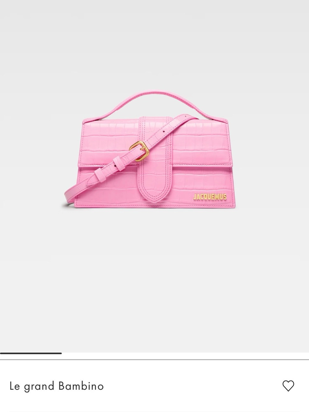 Jacquemus Le Grand Bambino Pink Top-Handle Bag- Brand New Authentic with COA